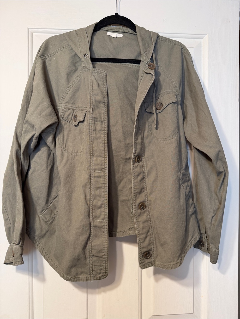 Plus Size 0 Maurices Hooded Utility Jacket in Olive
